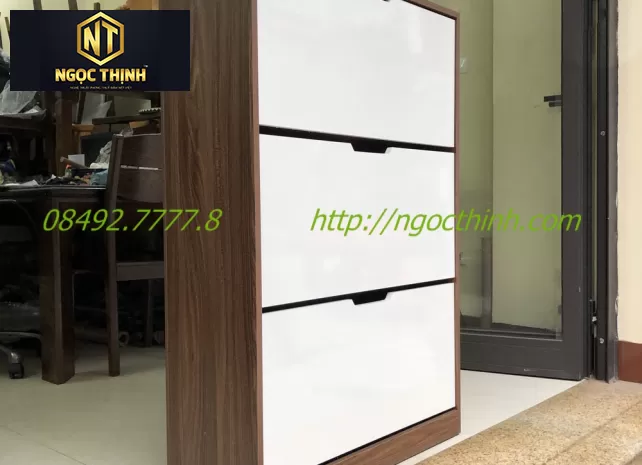 TỦ GIÀY GỖ SỒI TỰ NHIÊN NGỌC THỊNH